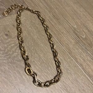 Stella and dot gold chain pave accents